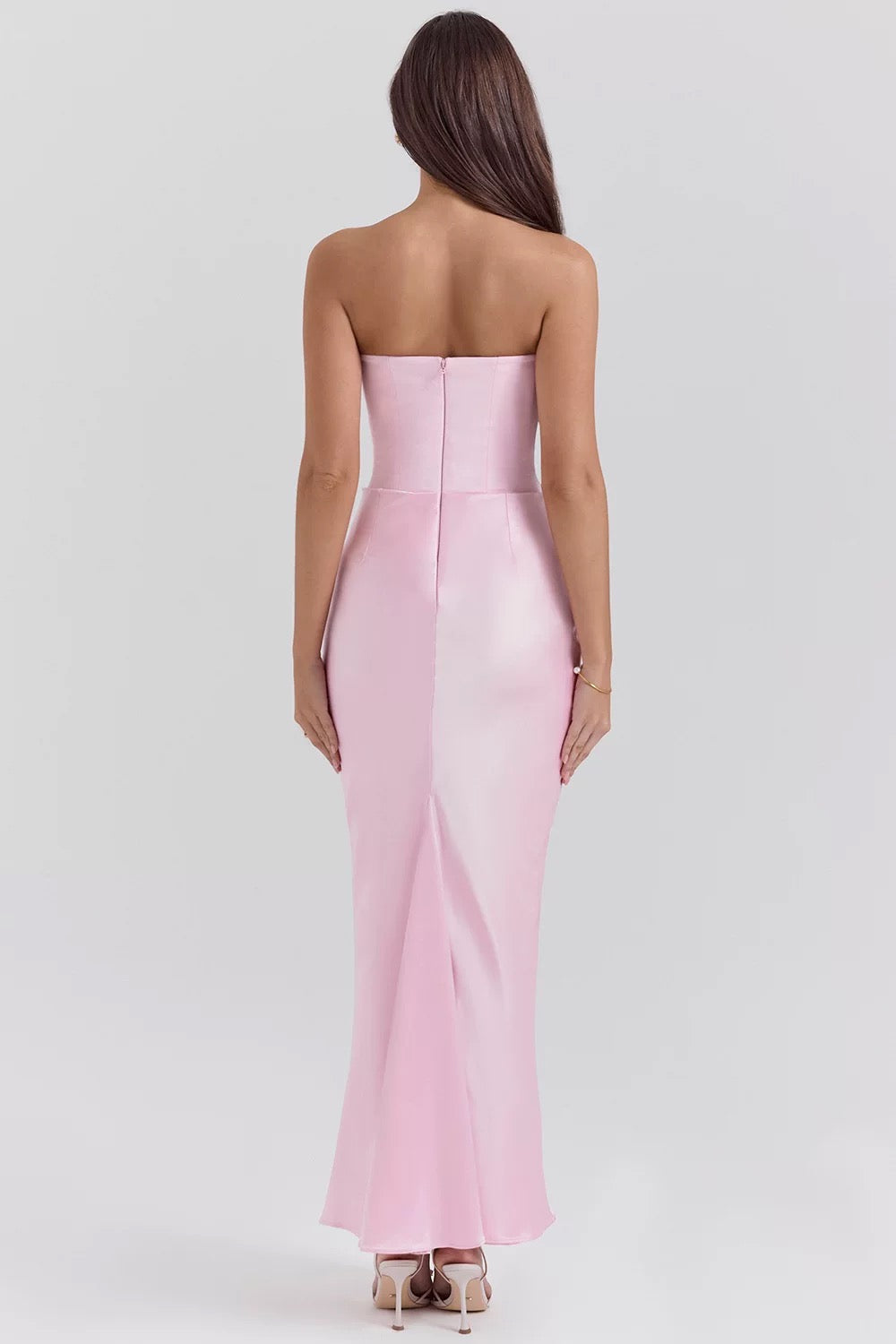 Strapless Satin Evening Gown