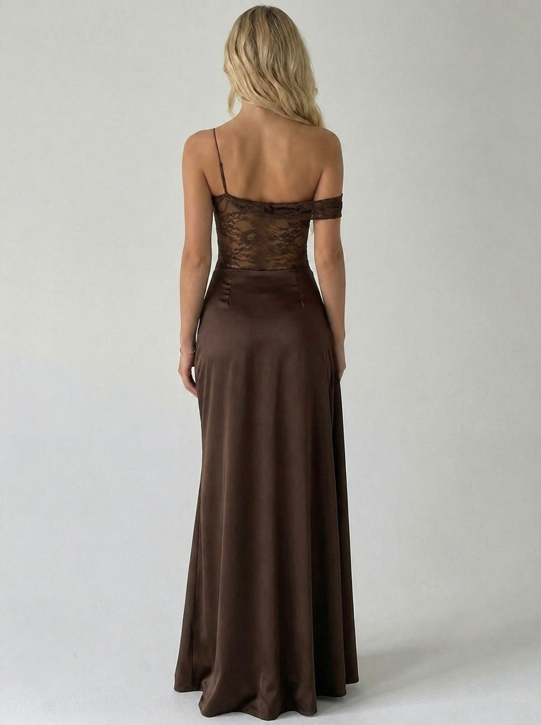 Serelle Lace Satin Maxi Dress
