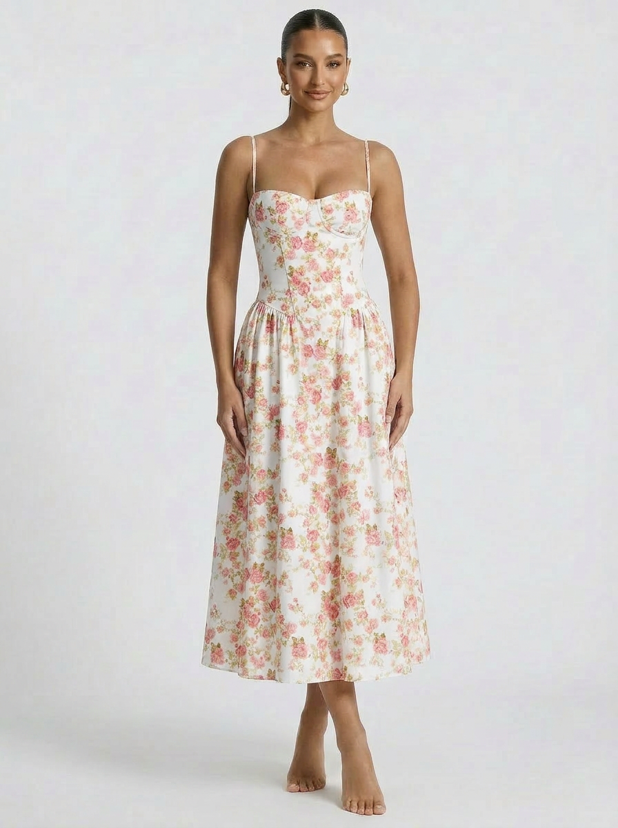 Elaria Corset Midi Dress
