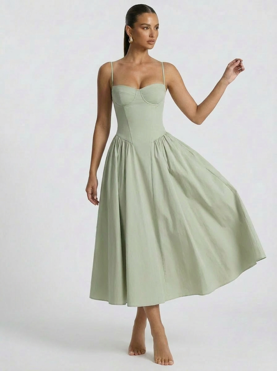 Elaria Corset Midi Dress