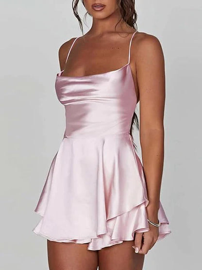 Flirty Satin Mini Dress