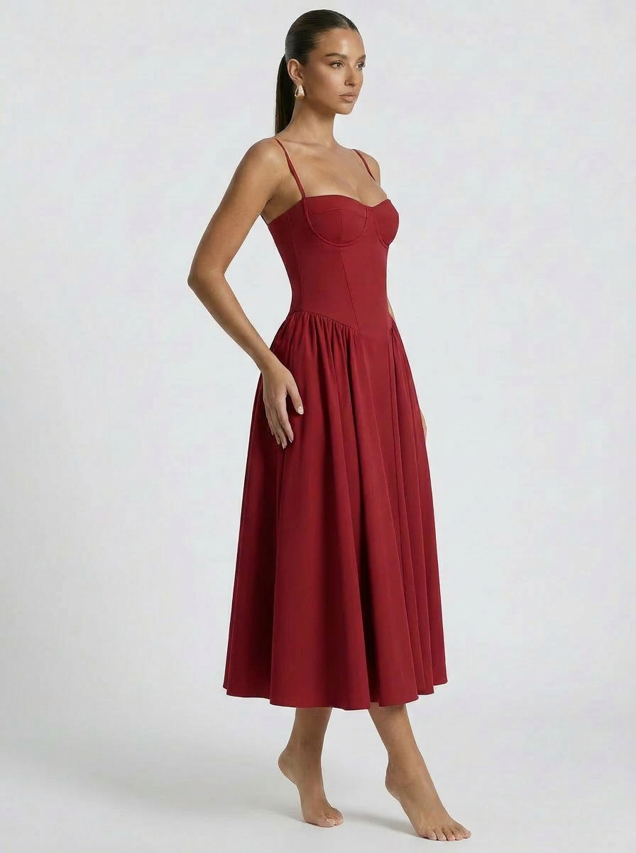 Elaria Corset Midi Dress