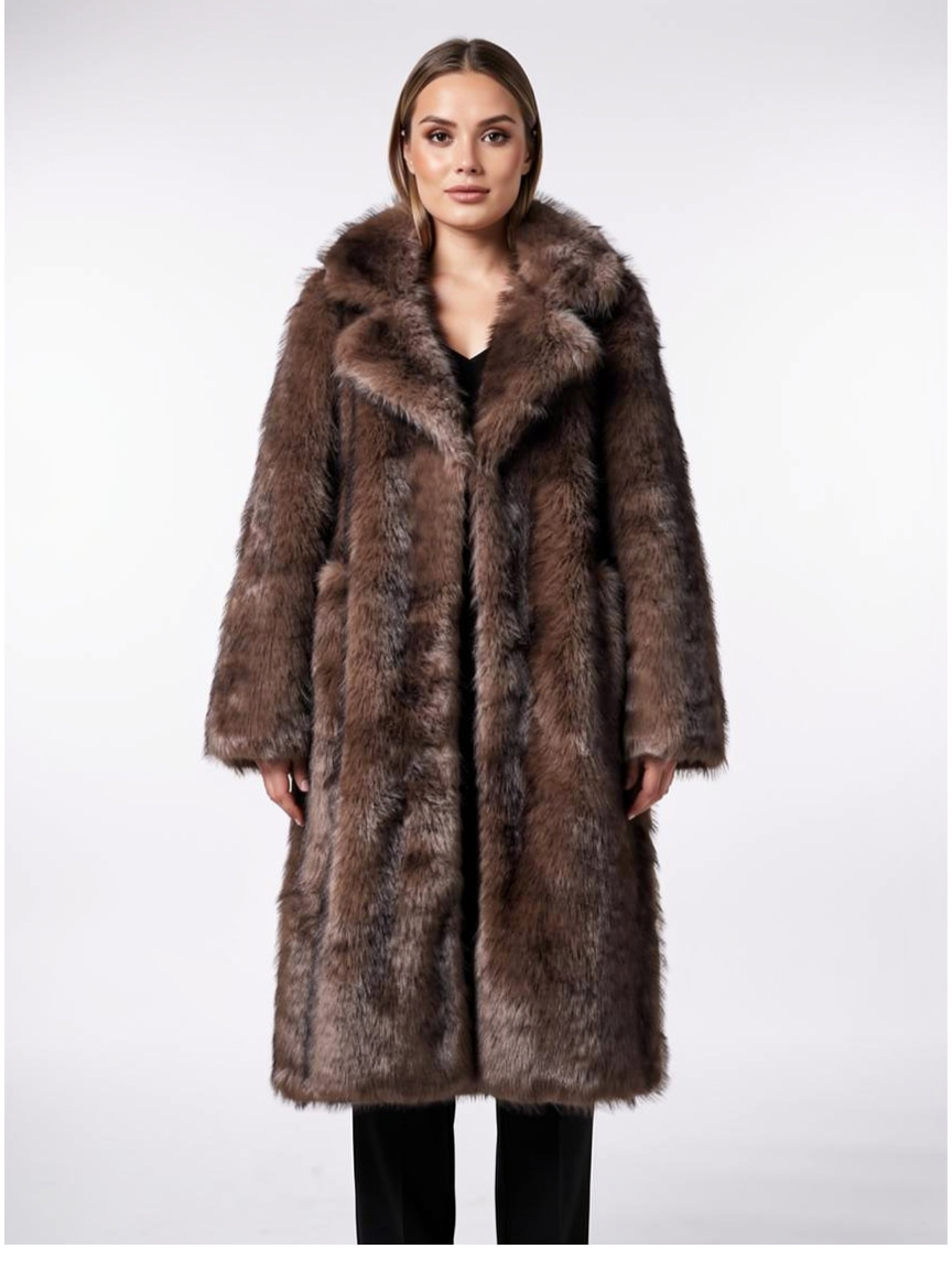 Luxe Oversized Faux-Fur Winter Coat