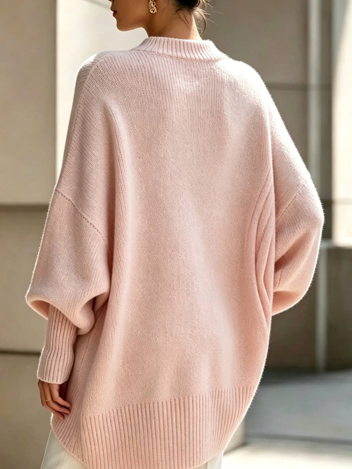 Plus Size - Midden-Oosterse Chinese Elegante Casual Losse Stijl Dames Casual Ronde Hals Button-Up Effen Kleur Sexy Slim Fit Pullover Trui, Zachte Comfortabele Stof, Casual Herfst Winter Uitje Top, Mooie Zachte Warme Dames Trui