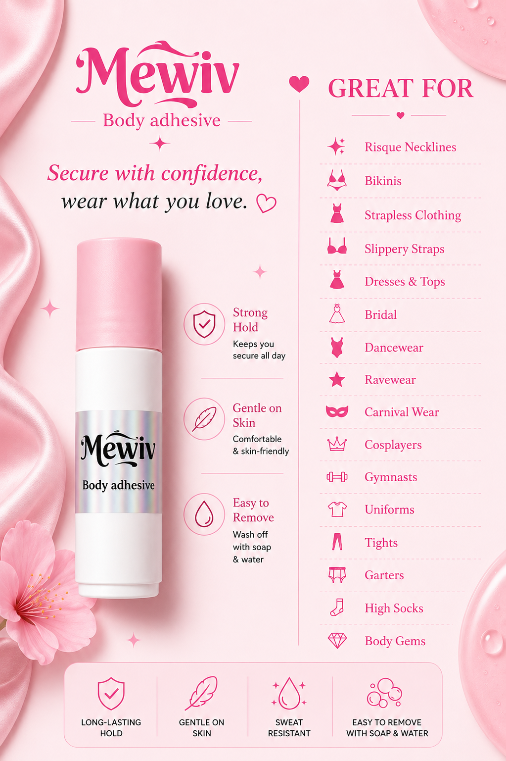Mewiv body adhesive