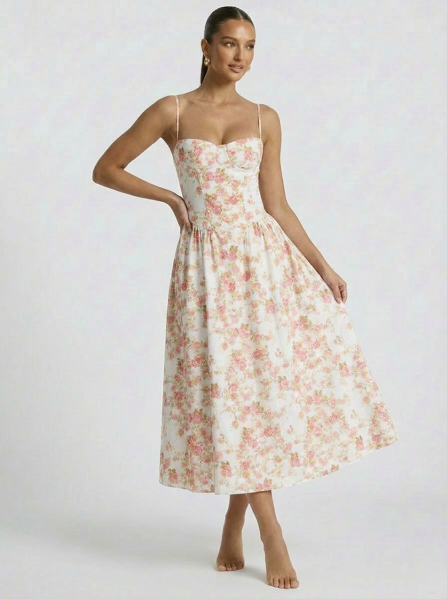 Elaria Corset Midi Dress