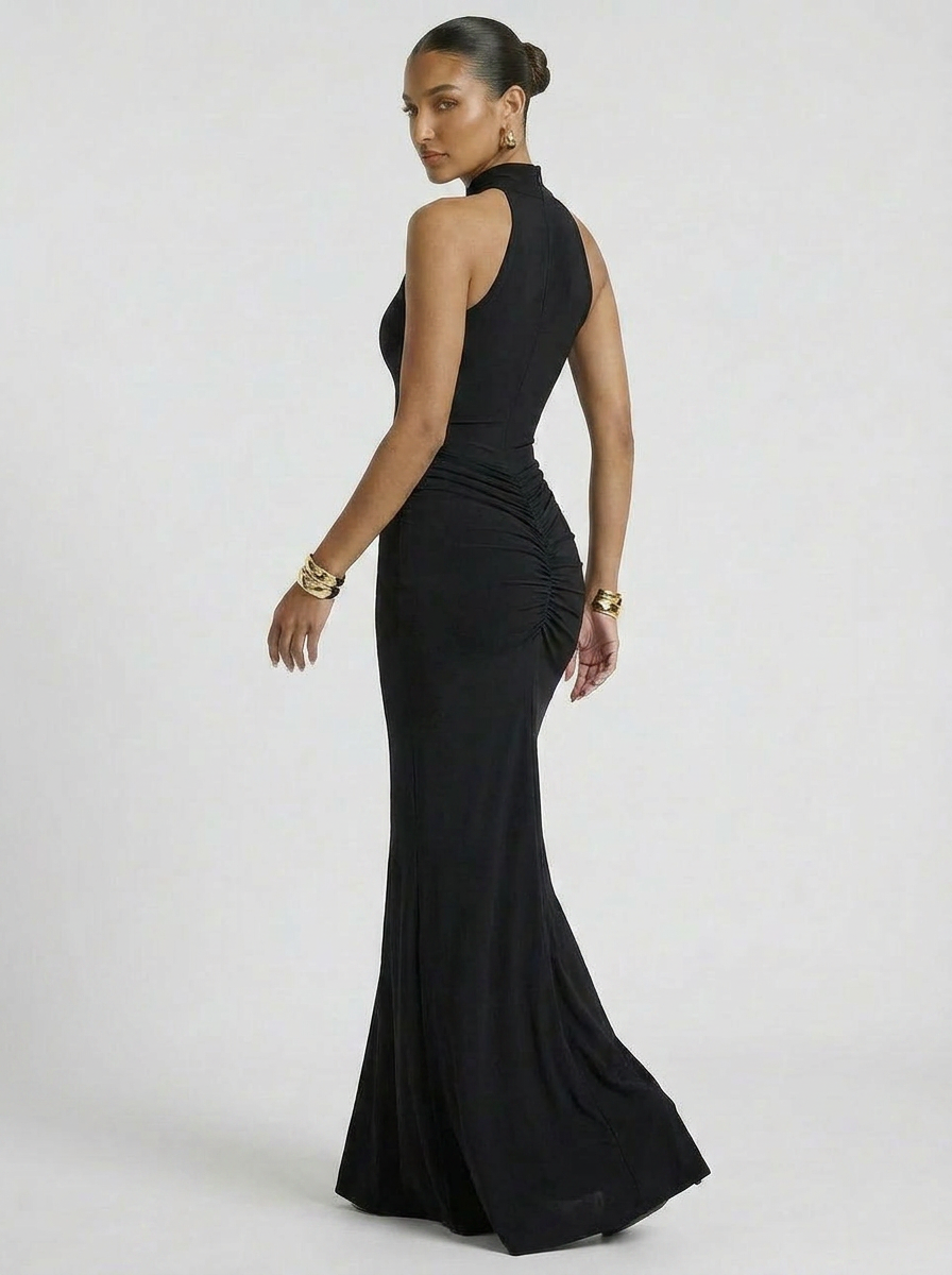 Virelle Halter Slit Maxi Dress