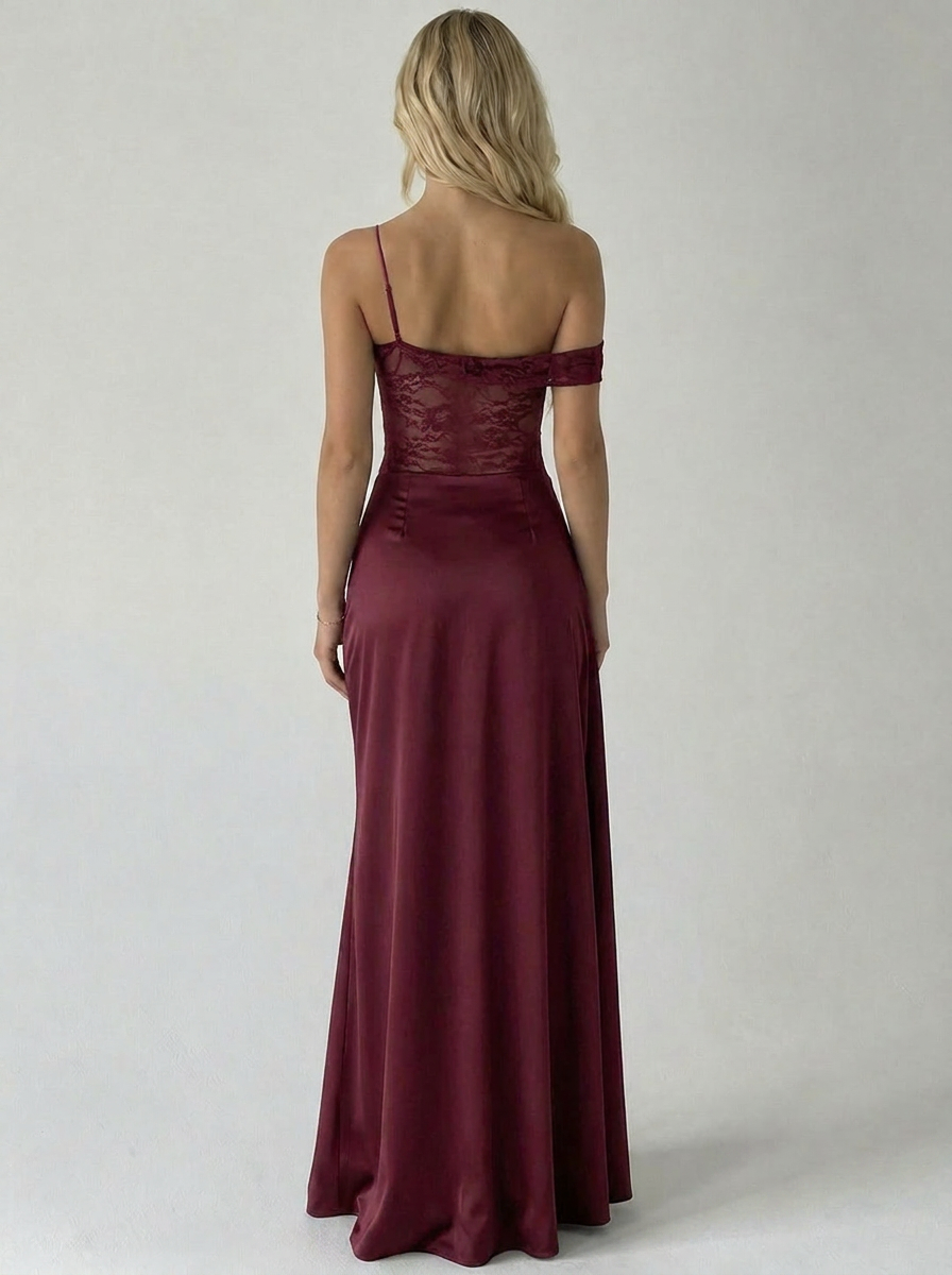 Serelle Lace Satin Maxi Dress