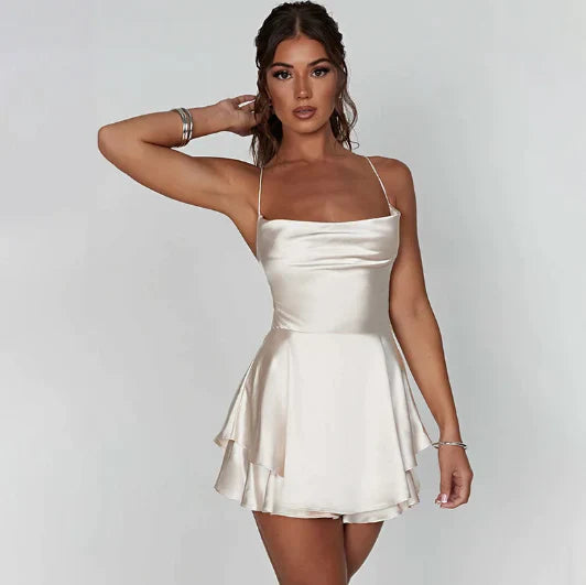 Flirty Satin Mini Dress